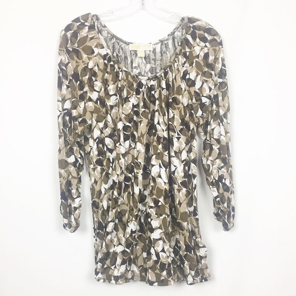 Michael Kors Tops - Michael Kors Floral Leaves 3/4 Sleeve Blouse